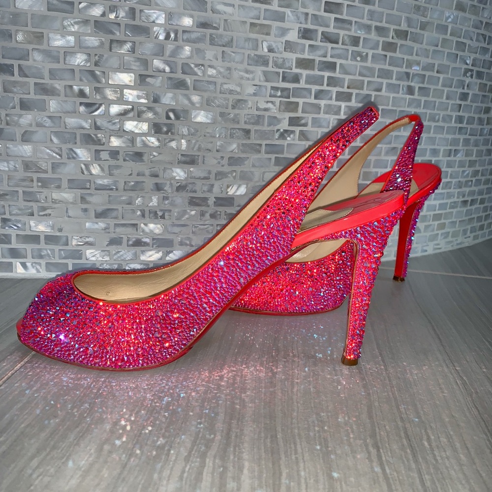 ✨Coral Christian Louboutin Strass✨